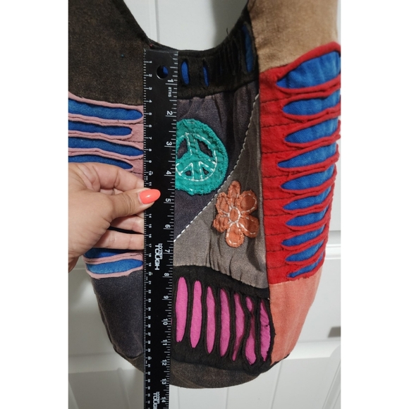 Womens boho hippie bag purse wide strap hobo patchwork NWOT - Picture 5 of 7